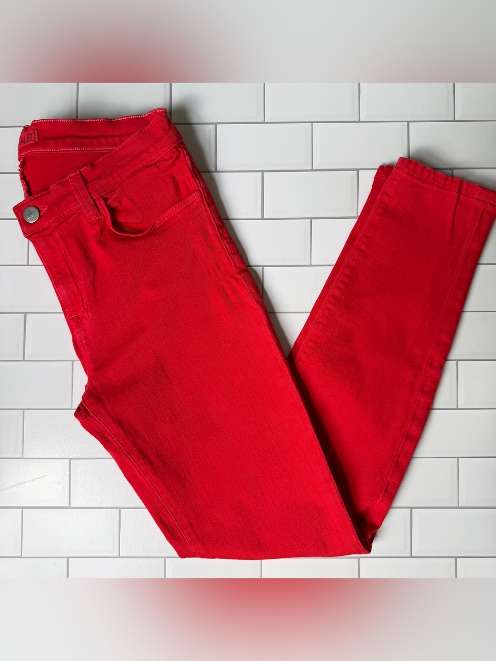 J Brand 💋 Lipstick Cherry Red High-Rise Super Skinny Jean Legging Jeans Jeggings